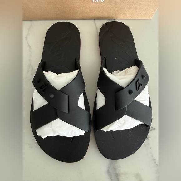 Christian Louboutin Loubi Cross Flat Sandals - Picture 3 of 8
